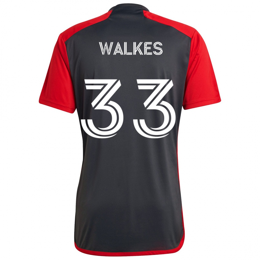 Niño Camiseta Reshaun Walkes #33 Rojo Grayn 1ª Equipación 2024/25 La Camisa