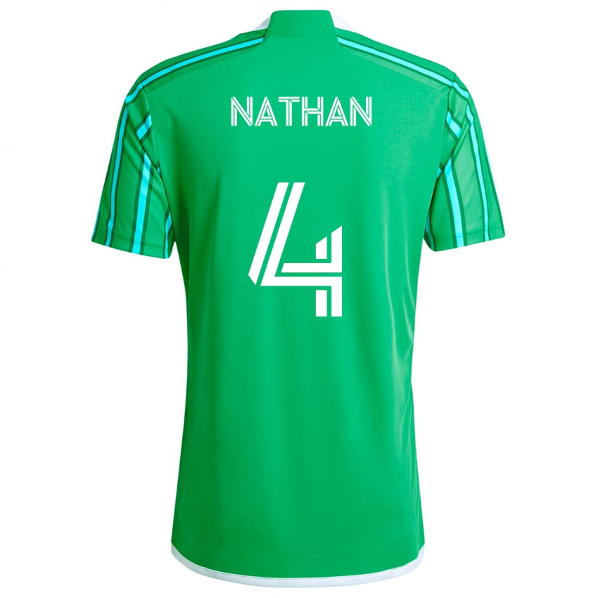 Niño Camiseta Nathan #4 Verde Blanco 1ª Equipación 2024/25 La Camisa