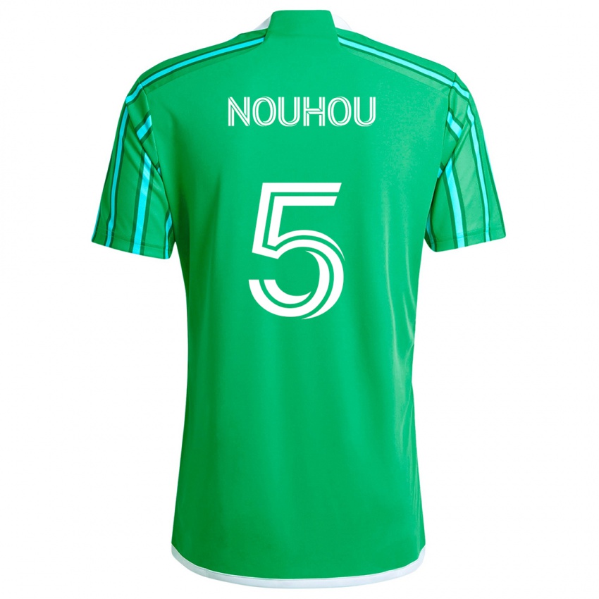 Niño Camiseta Nouhou #5 Verde Blanco 1ª Equipación 2024/25 La Camisa