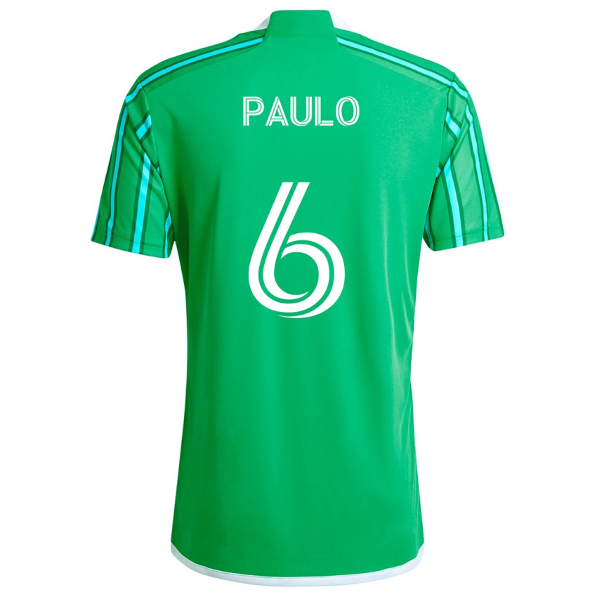 Niño Camiseta João Paulo #6 Verde Blanco 1ª Equipación 2024/25 La Camisa