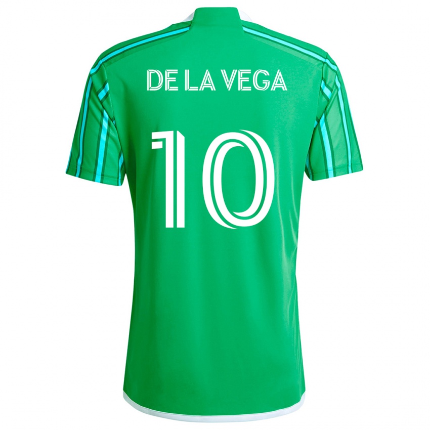 Niño Camiseta Pedro De La Vega #10 Verde Blanco 1ª Equipación 2024/25 La Camisa