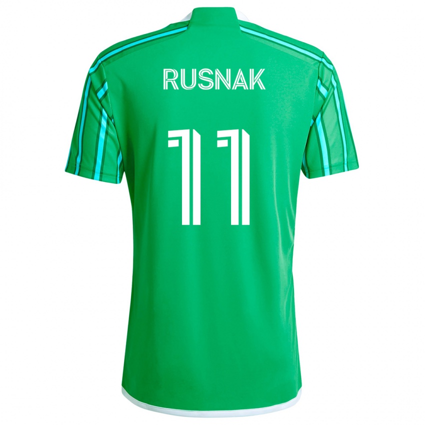 Niño Camiseta Albert Rusnák #11 Verde Blanco 1ª Equipación 2024/25 La Camisa