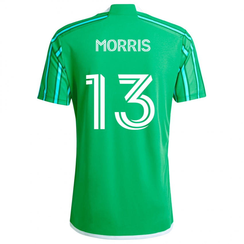 Niño Camiseta Jordan Morris #13 Verde Blanco 1ª Equipación 2024/25 La Camisa