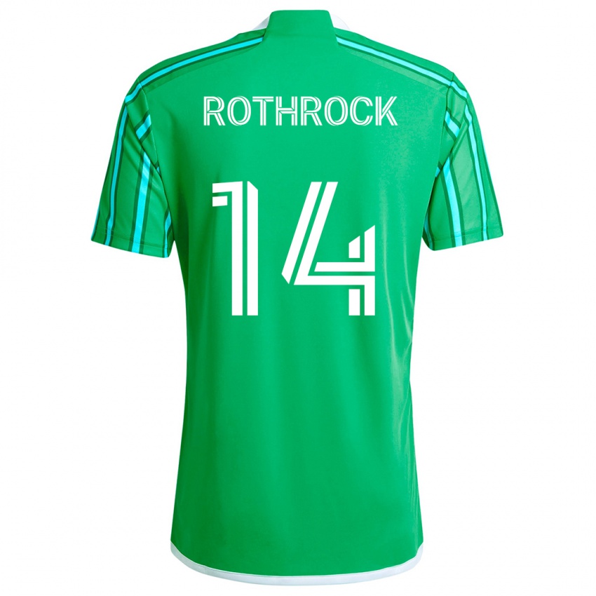 Niño Camiseta Paul Rothrock #14 Verde Blanco 1ª Equipación 2024/25 La Camisa