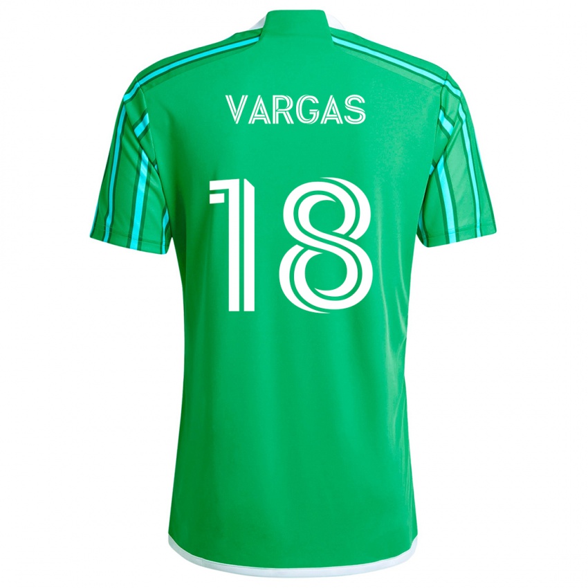 Niño Camiseta Obed Vargas #18 Verde Blanco 1ª Equipación 2024/25 La Camisa