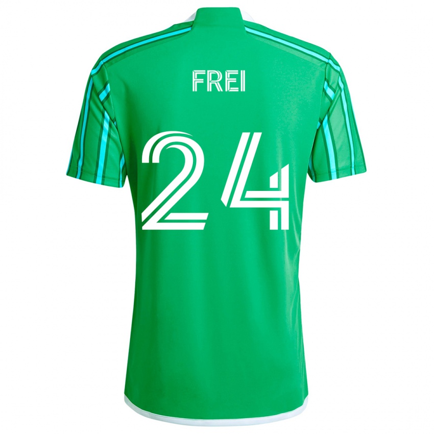 Niño Camiseta Stefan Frei #24 Verde Blanco 1ª Equipación 2024/25 La Camisa