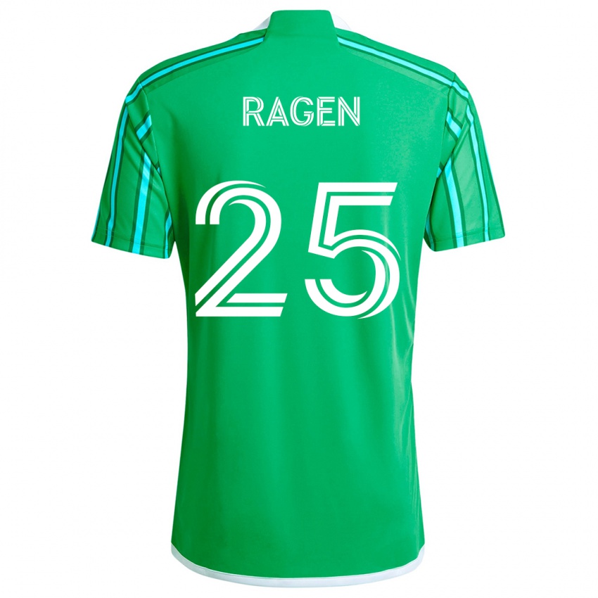 Niño Camiseta Jackson Ragen #25 Verde Blanco 1ª Equipación 2024/25 La Camisa