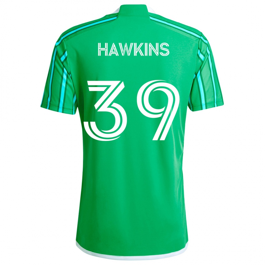 Niño Camiseta Stuart Hawkins #39 Verde Blanco 1ª Equipación 2024/25 La Camisa