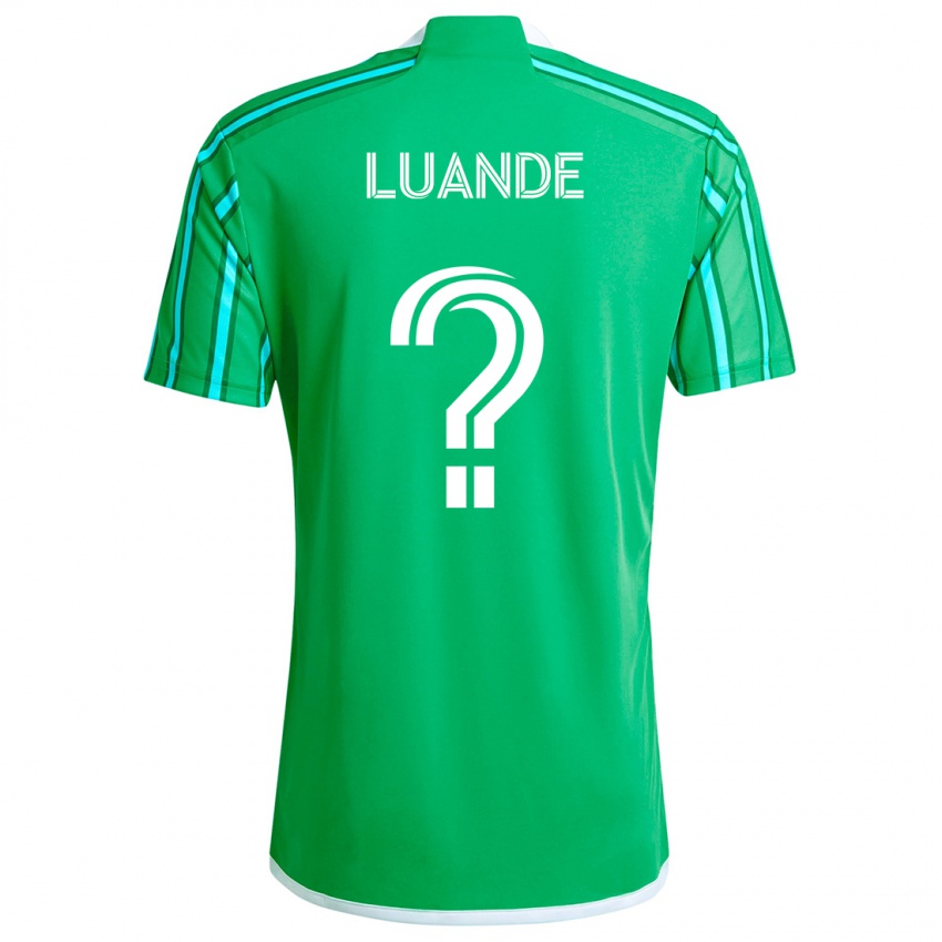 Niño Camiseta Michael Luande #0 Verde Blanco 1ª Equipación 2024/25 La Camisa