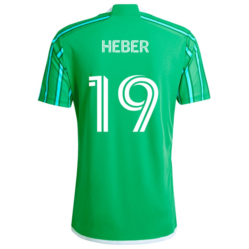 Niño Camiseta Héber #19 Verde Blanco 1ª Equipación 2024/25 La Camisa