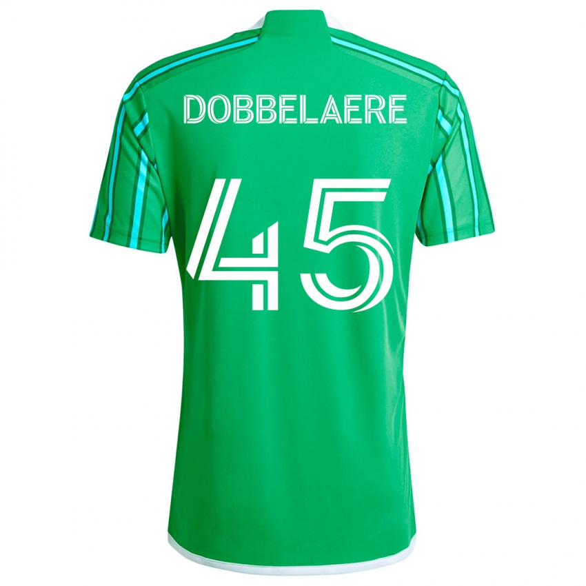 Niño Camiseta Ethan Dobbelaere #45 Verde Blanco 1ª Equipación 2024/25 La Camisa