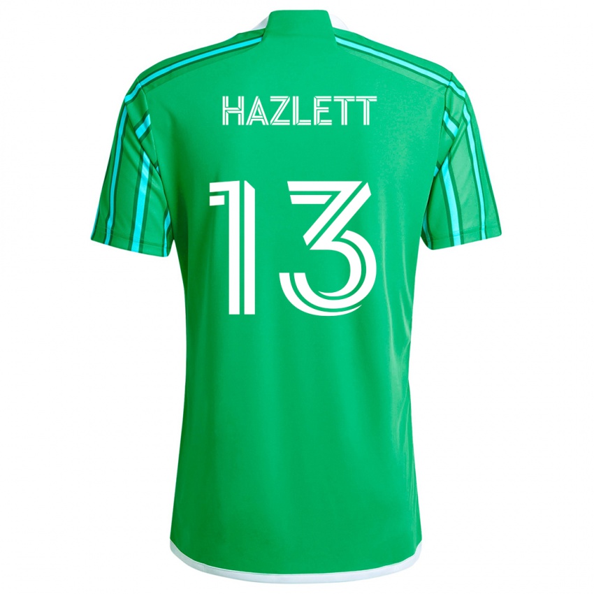 Niño Camiseta Kimberly Hazlett #13 Verde Blanco 1ª Equipación 2024/25 La Camisa