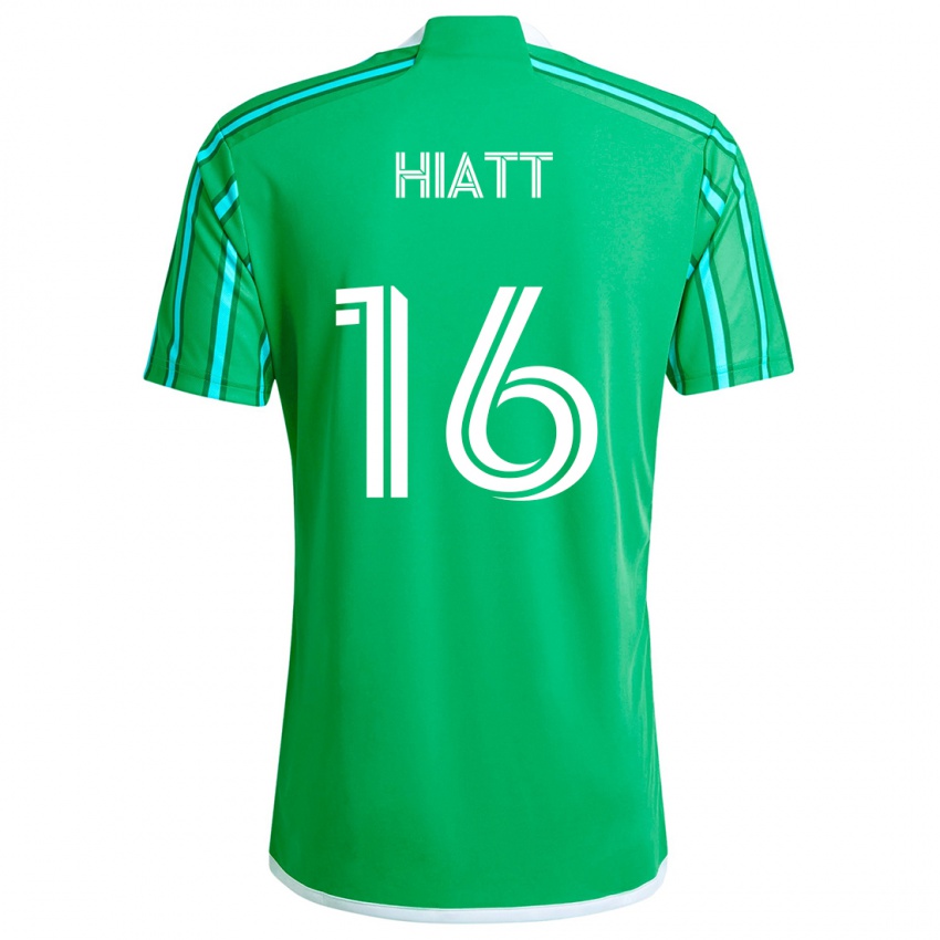 Niño Camiseta Samantha Hiatt #16 Verde Blanco 1ª Equipación 2024/25 La Camisa