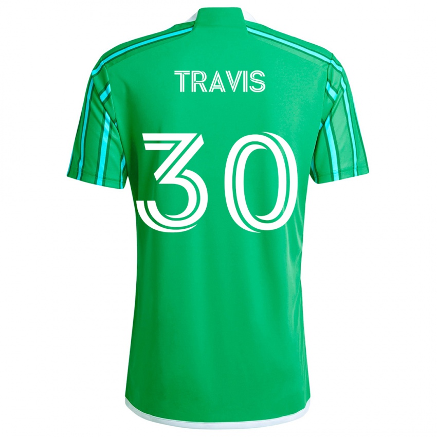 Niño Camiseta Riley Travis #30 Verde Blanco 1ª Equipación 2024/25 La Camisa