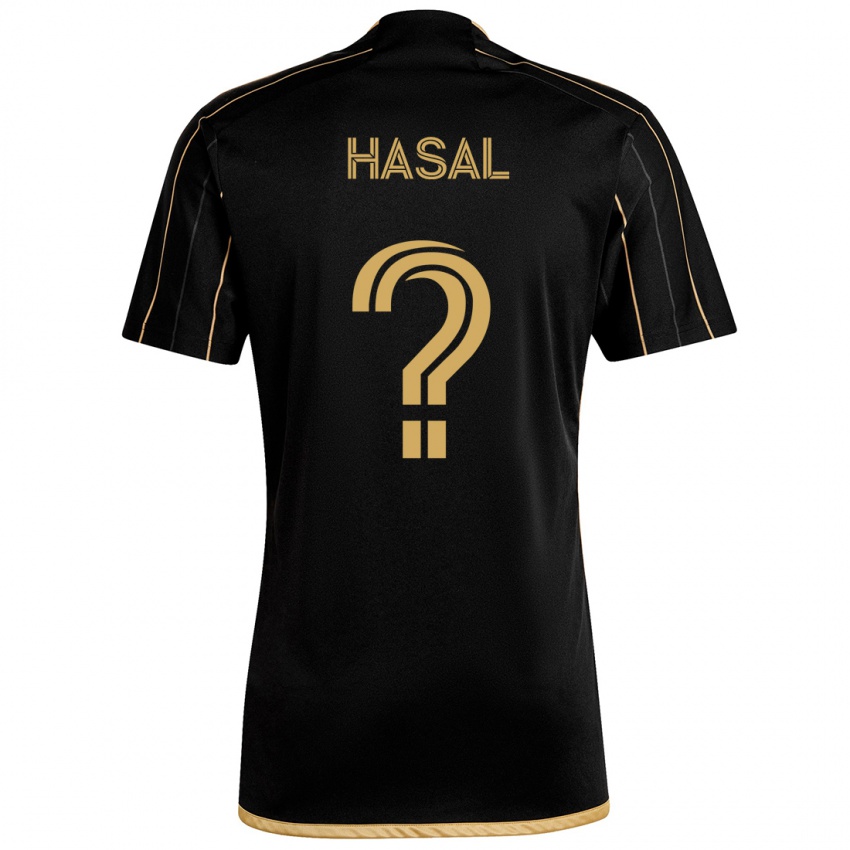 Niño Camiseta Thomas Hasal #0 Oro Negro 1ª Equipación 2024/25 La Camisa