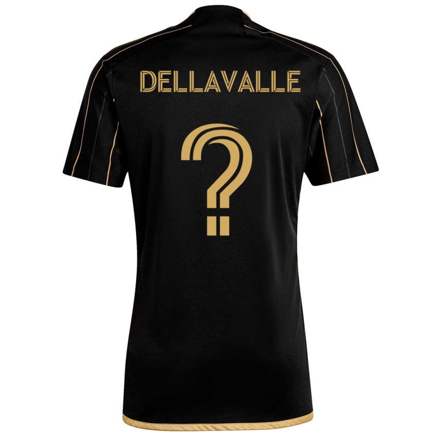 Niño Camiseta Lorenzo Dellavalle #0 Oro Negro 1ª Equipación 2024/25 La Camisa