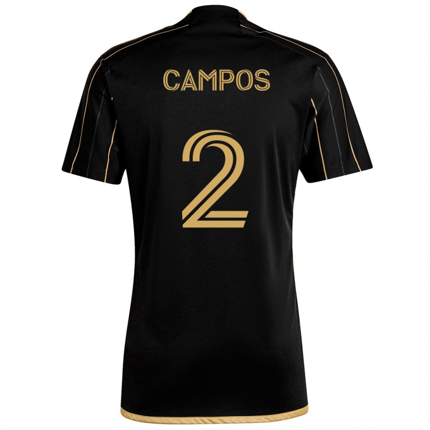 Niño Camiseta Omar Campos #2 Oro Negro 1ª Equipación 2024/25 La Camisa