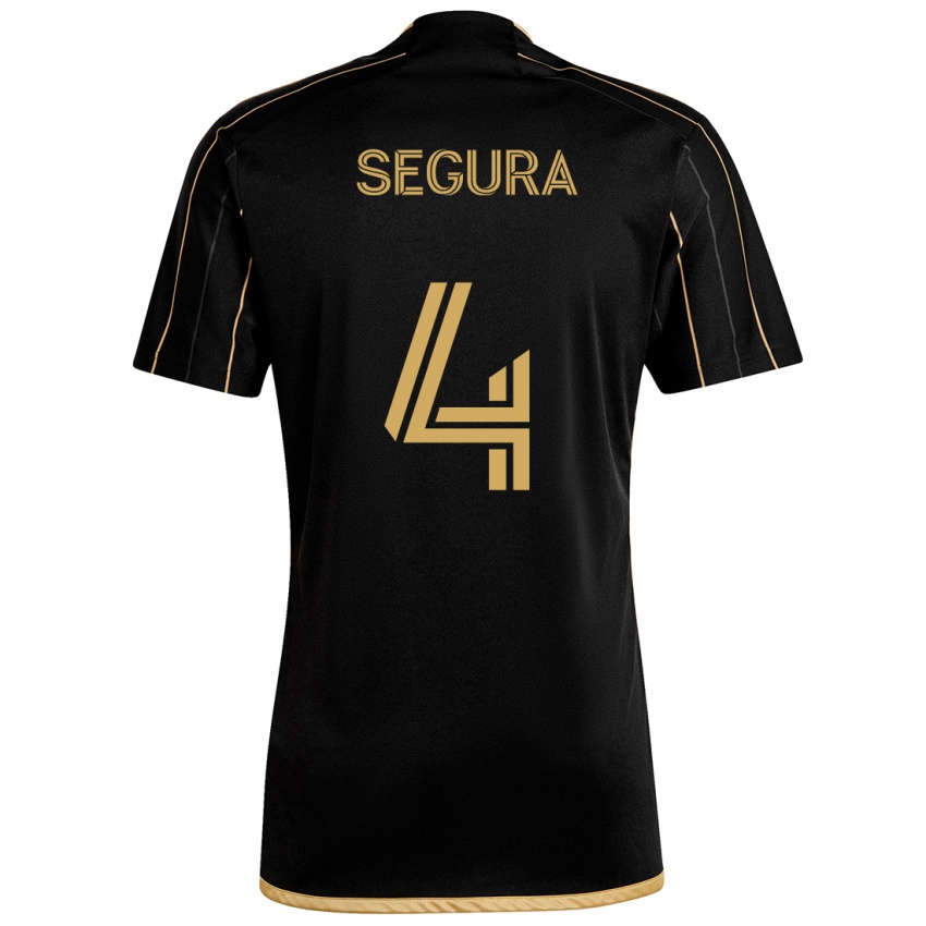 Niño Camiseta Eddie Segura #4 Oro Negro 1ª Equipación 2024/25 La Camisa