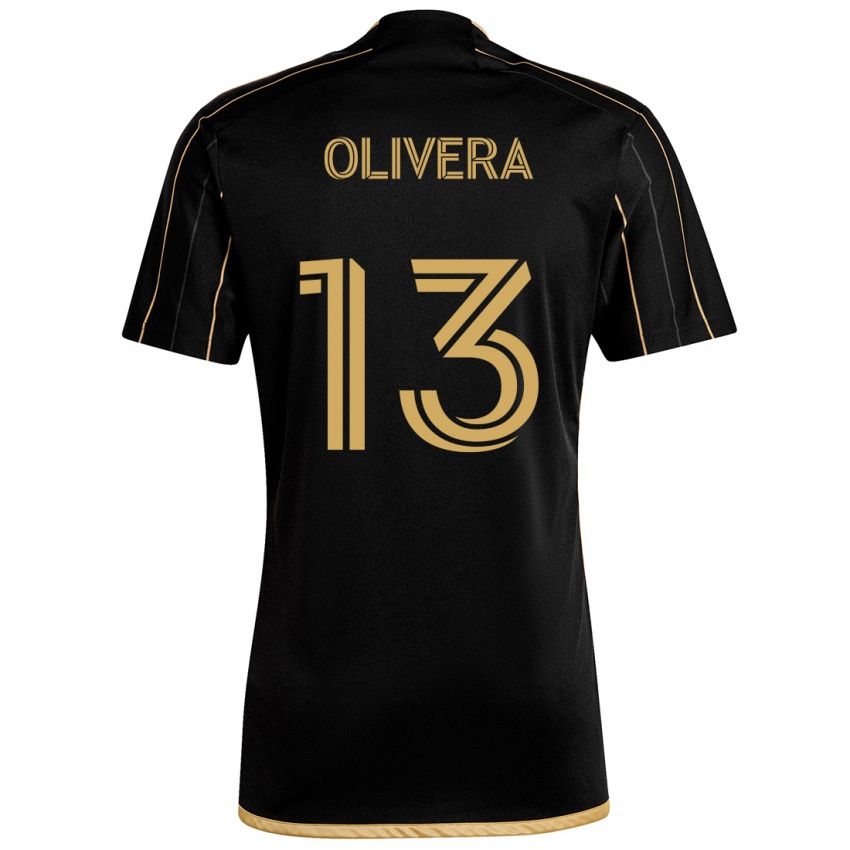 Niño Camiseta Cristian Olivera #13 Oro Negro 1ª Equipación 2024/25 La Camisa