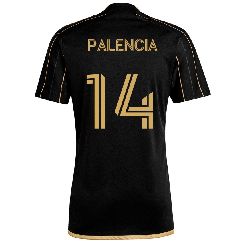 Niño Camiseta Sergi Palencia #14 Oro Negro 1ª Equipación 2024/25 La Camisa