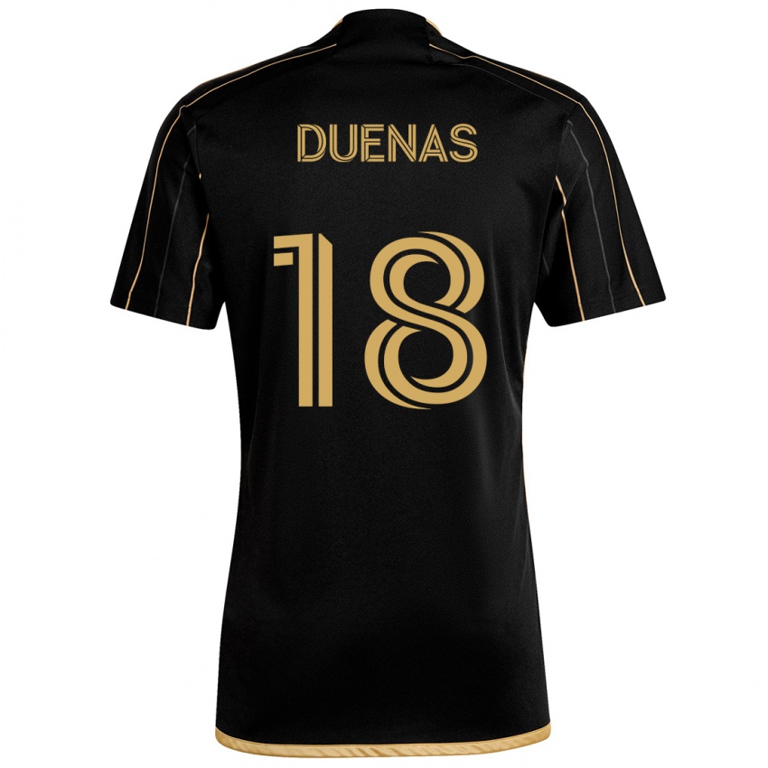 Niño Camiseta Érik Dueñas #18 Oro Negro 1ª Equipación 2024/25 La Camisa