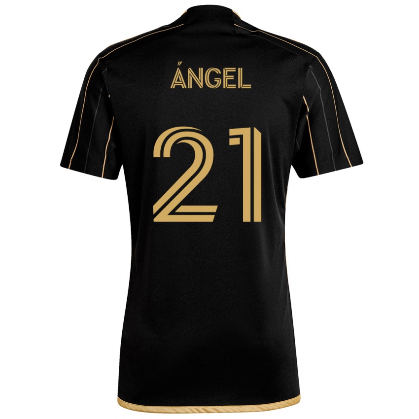 Niño Camiseta Tomás Ángel #21 Oro Negro 1ª Equipación 2024/25 La Camisa