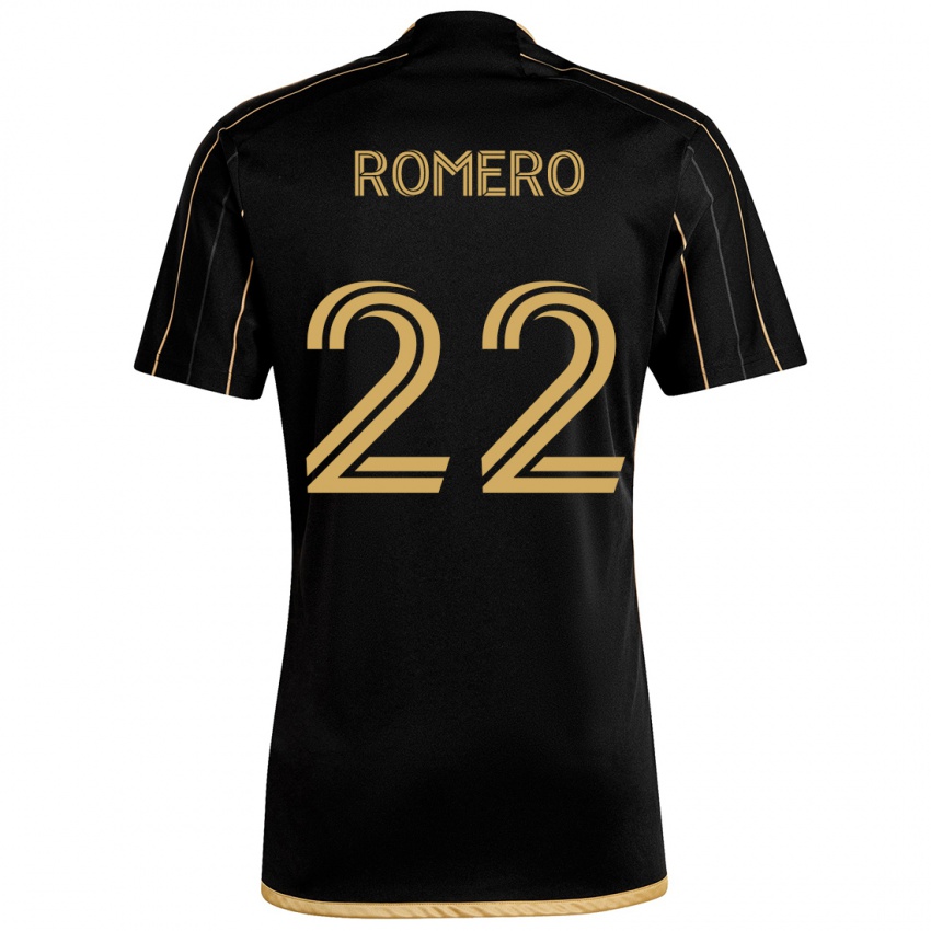 Niño Camiseta Abraham Romero #22 Oro Negro 1ª Equipación 2024/25 La Camisa