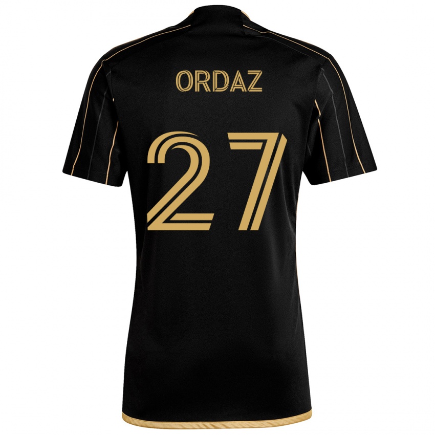 Niño Camiseta Nathan Ordaz #27 Oro Negro 1ª Equipación 2024/25 La Camisa