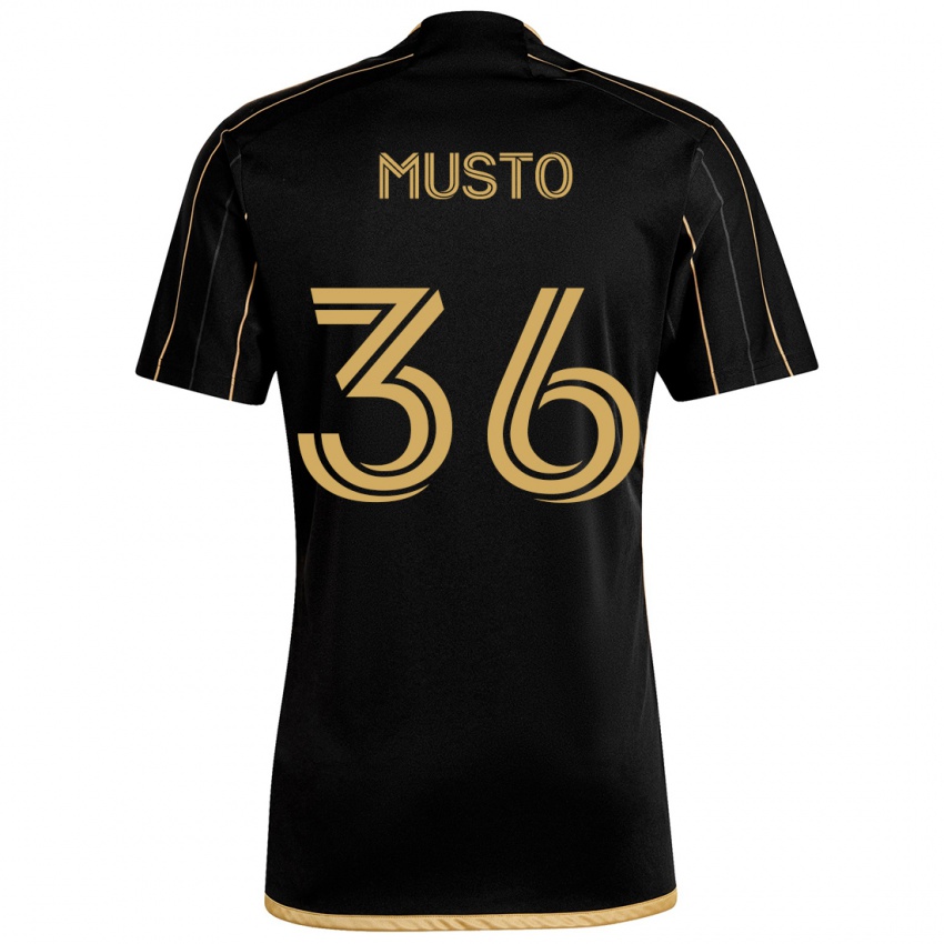 Niño Camiseta Tommy Musto #36 Oro Negro 1ª Equipación 2024/25 La Camisa