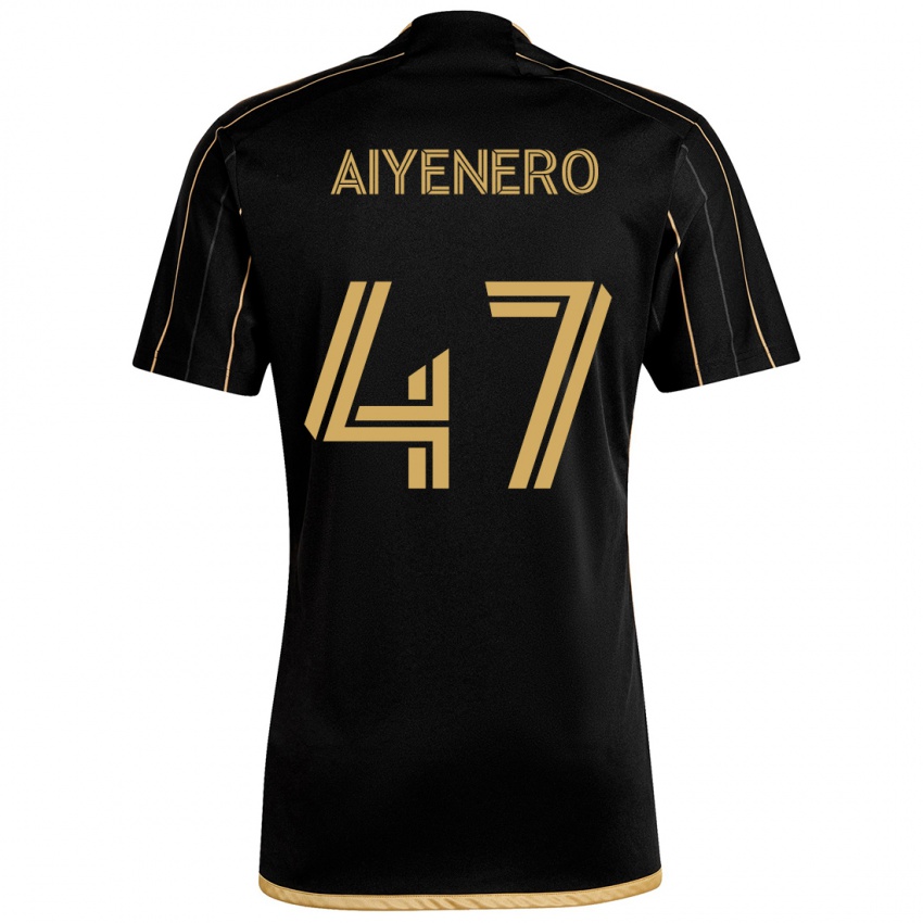 Niño Camiseta Marius Aiyenero #47 Oro Negro 1ª Equipación 2024/25 La Camisa