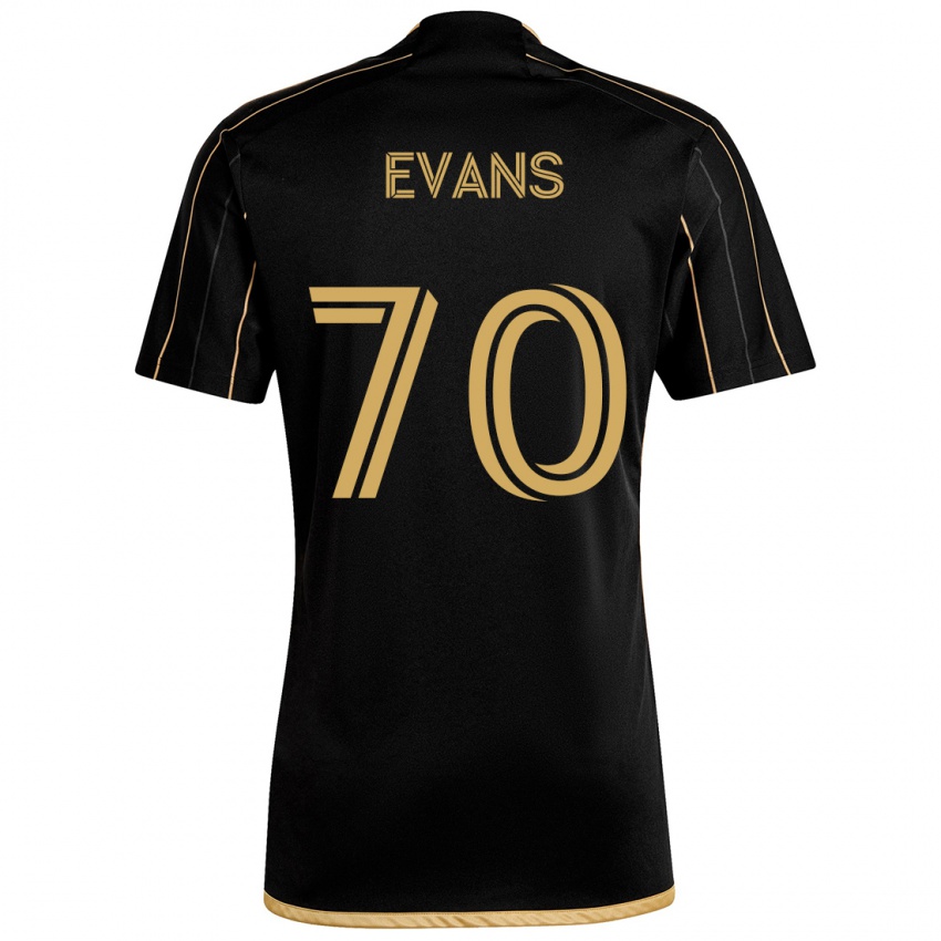 Niño Camiseta Matthew Evans #70 Oro Negro 1ª Equipación 2024/25 La Camisa