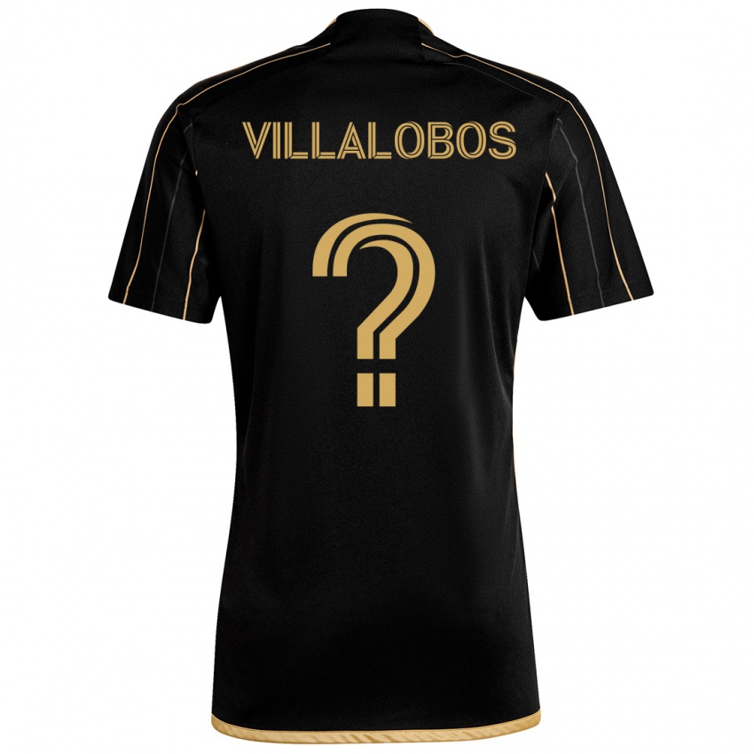 Niño Camiseta Kristian Villalobos #0 Oro Negro 1ª Equipación 2024/25 La Camisa