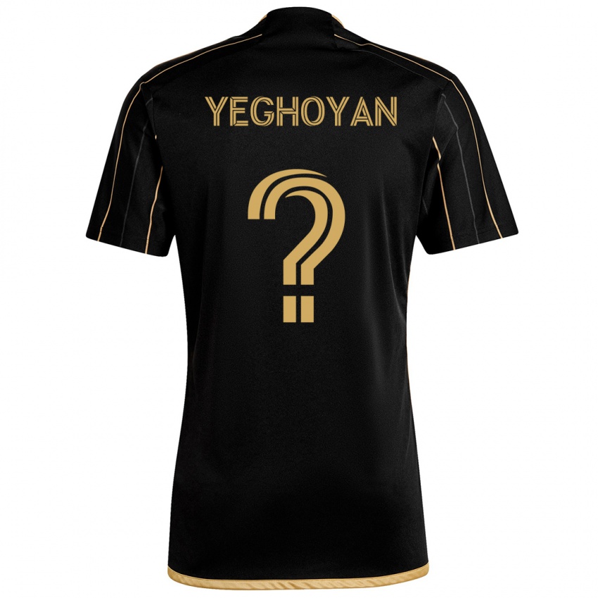 Niño Camiseta David Yeghoyan #0 Oro Negro 1ª Equipación 2024/25 La Camisa