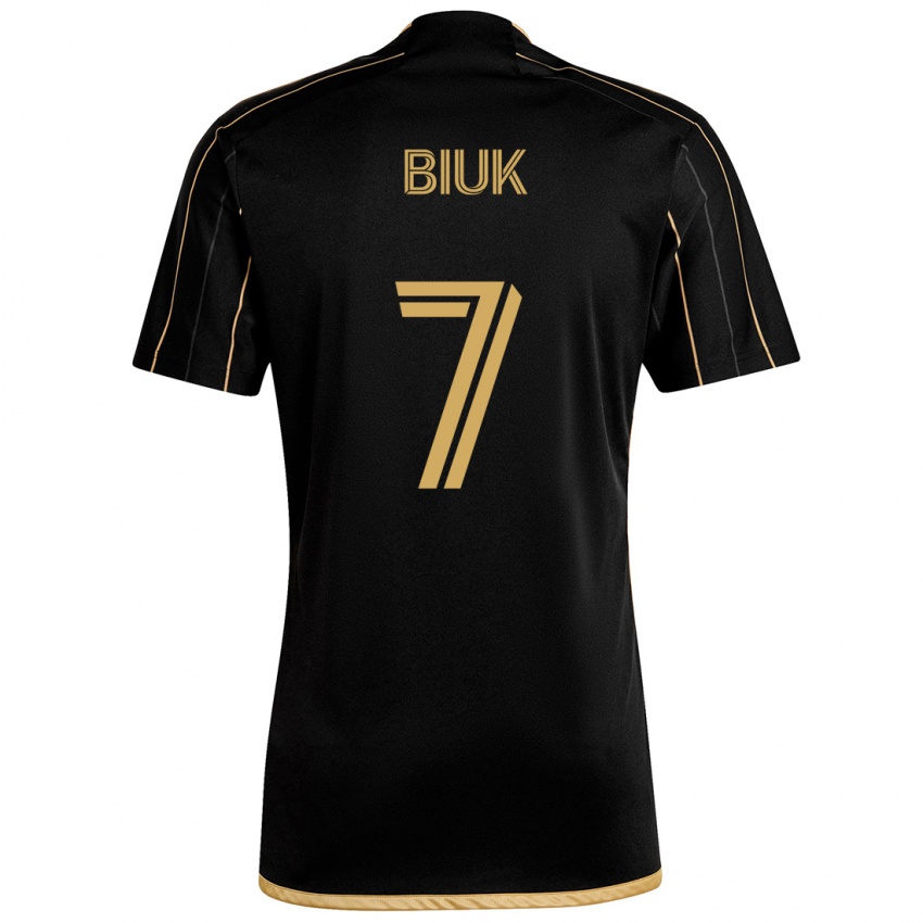 Niño Camiseta Stipe Biuk #7 Oro Negro 1ª Equipación 2024/25 La Camisa