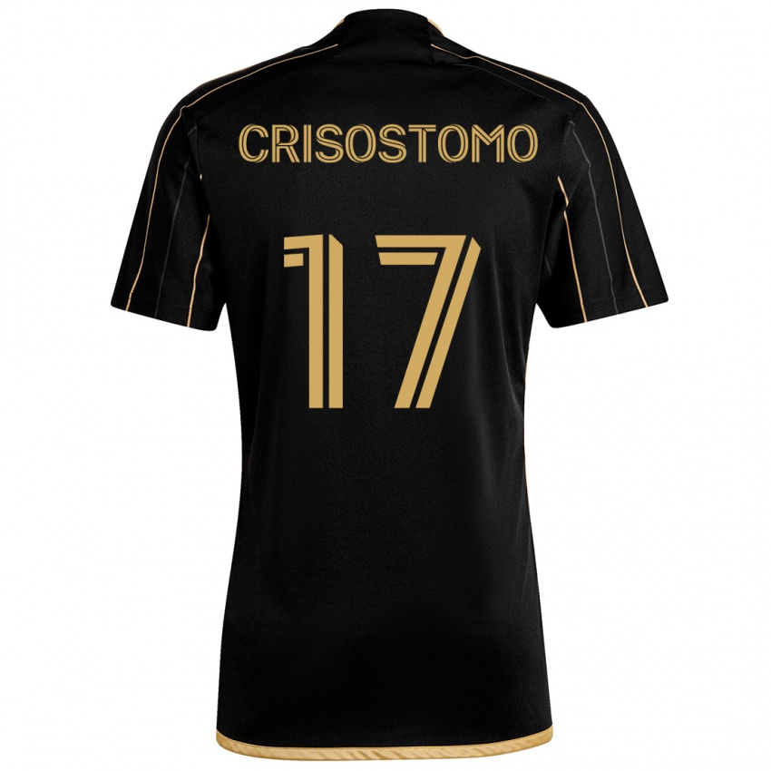 Niño Camiseta Danny Crisostomo #17 Oro Negro 1ª Equipación 2024/25 La Camisa