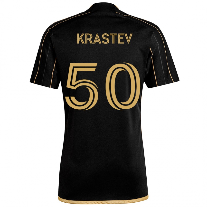 Niño Camiseta Filip Krastev #50 Oro Negro 1ª Equipación 2024/25 La Camisa