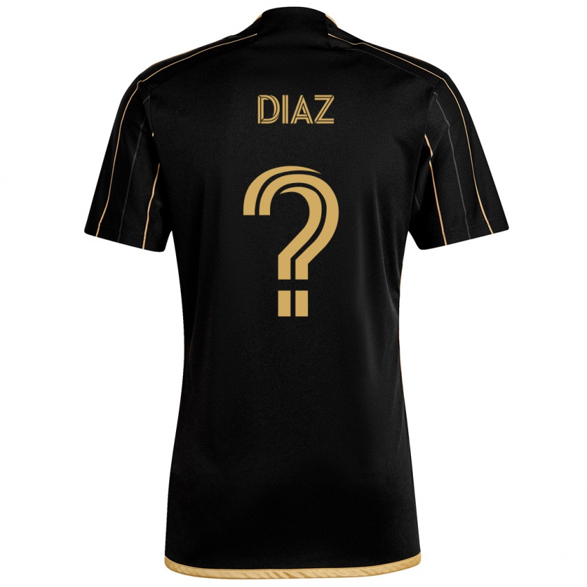 Niño Camiseta Christian Díaz #0 Oro Negro 1ª Equipación 2024/25 La Camisa