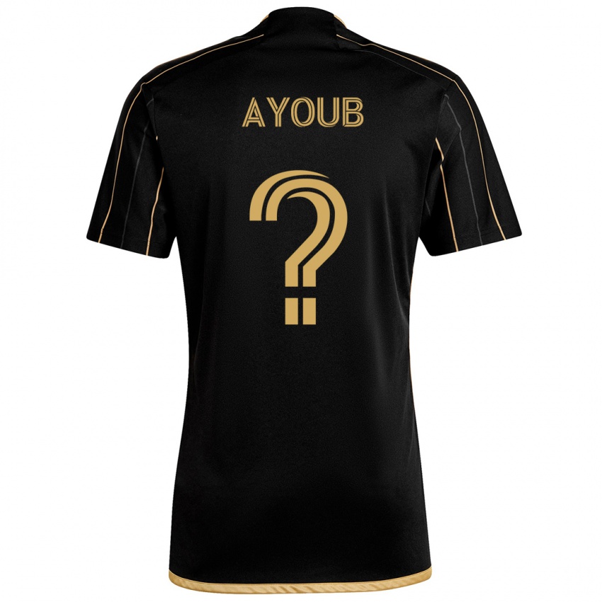 Niño Camiseta Ryan Ayoub #0 Oro Negro 1ª Equipación 2024/25 La Camisa