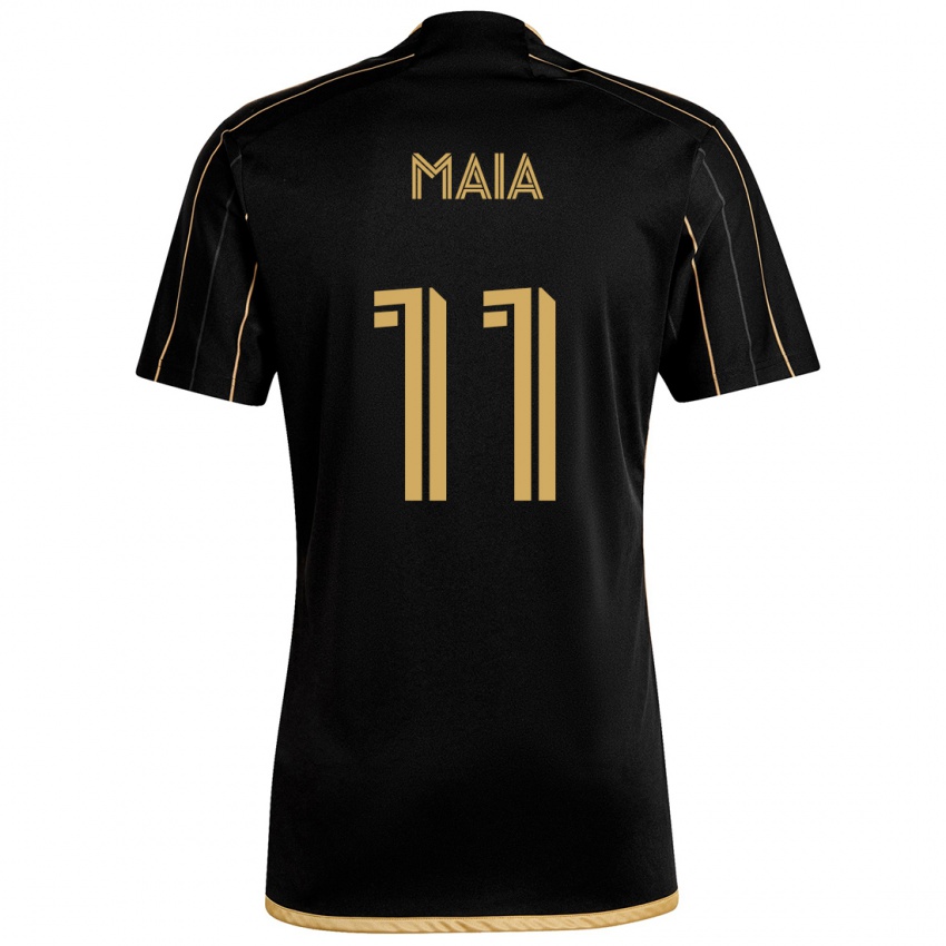 Niño Camiseta Matheus Maia #11 Oro Negro 1ª Equipación 2024/25 La Camisa