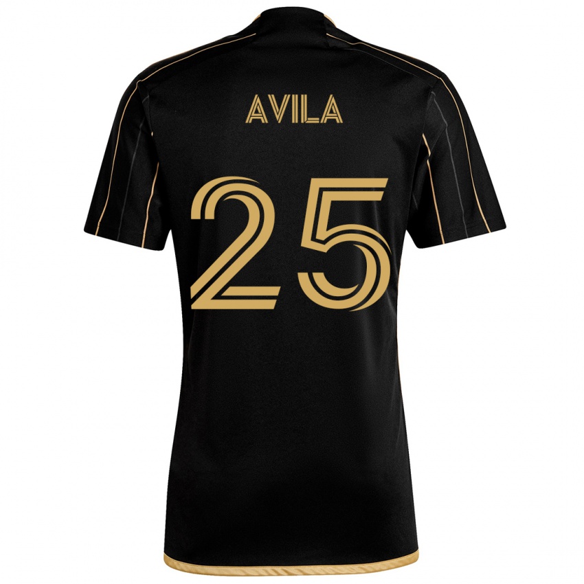 Niño Camiseta Armando Avila #25 Oro Negro 1ª Equipación 2024/25 La Camisa