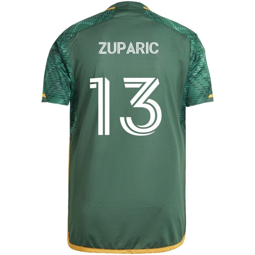 Niño Camiseta Dario Zuparic #13 Verde Naranja 1ª Equipación 2024/25 La Camisa