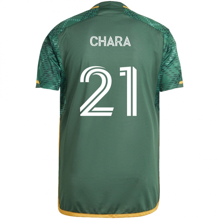 Niño Camiseta Diego Chará #21 Verde Naranja 1ª Equipación 2024/25 La Camisa