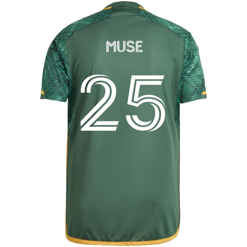 Niño Camiseta Trey Muse #25 Verde Naranja 1ª Equipación 2024/25 La Camisa