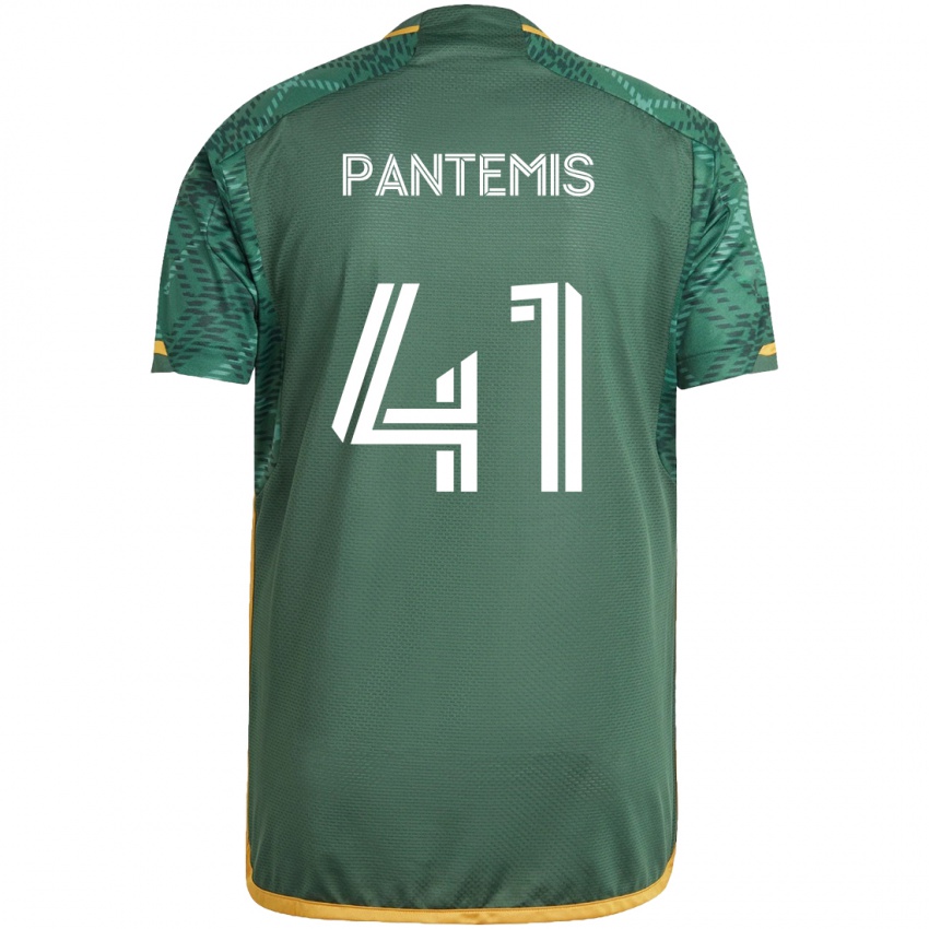 Niño Camiseta James Pantemis #41 Verde Naranja 1ª Equipación 2024/25 La Camisa