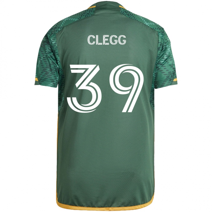 Niño Camiseta Tyler Clegg #39 Verde Naranja 1ª Equipación 2024/25 La Camisa