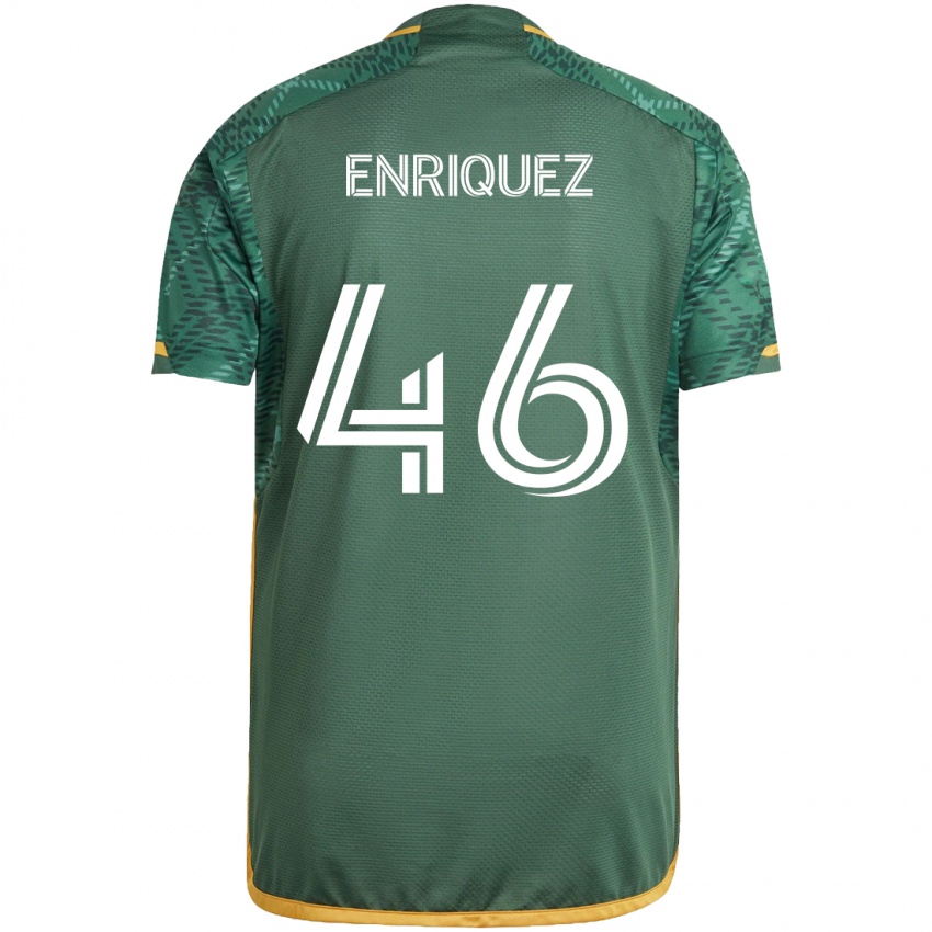 Niño Camiseta Victor Enriquez #46 Verde Naranja 1ª Equipación 2024/25 La Camisa