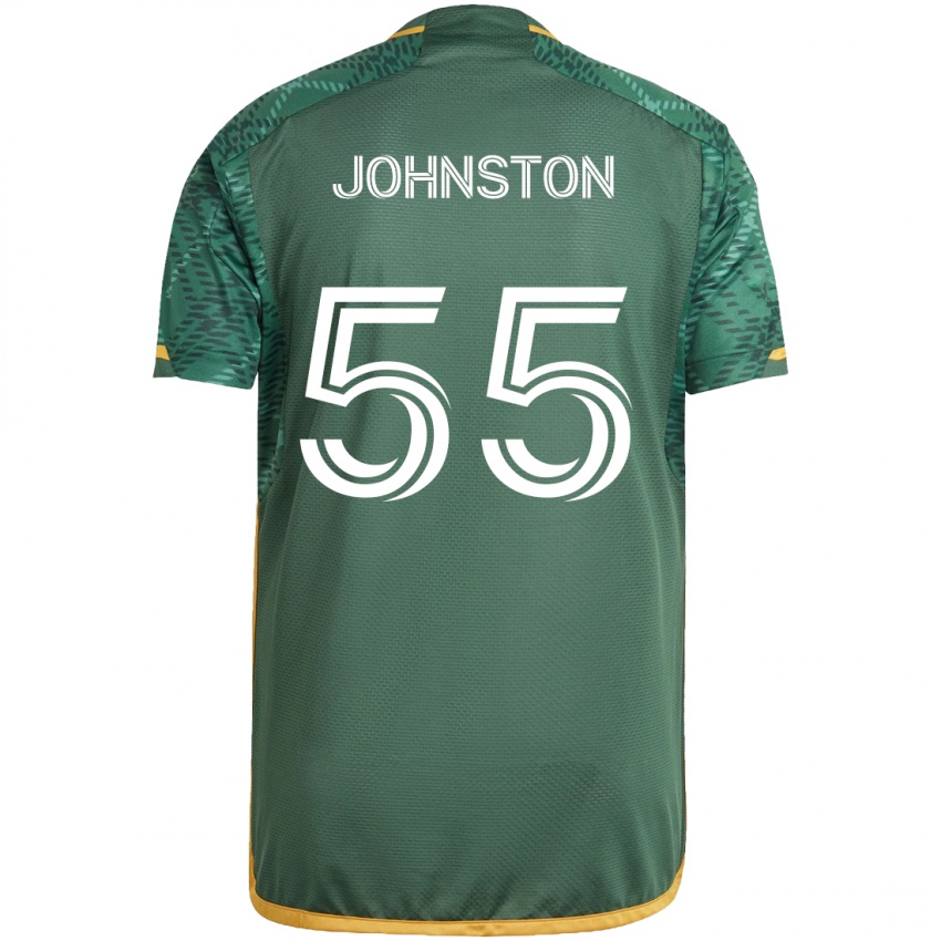 Niño Camiseta Malcolm Johnston #55 Verde Naranja 1ª Equipación 2024/25 La Camisa