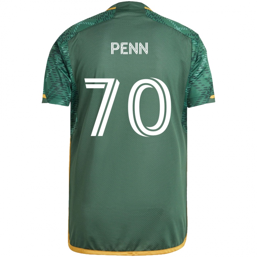 Niño Camiseta Josh Penn #70 Verde Naranja 1ª Equipación 2024/25 La Camisa