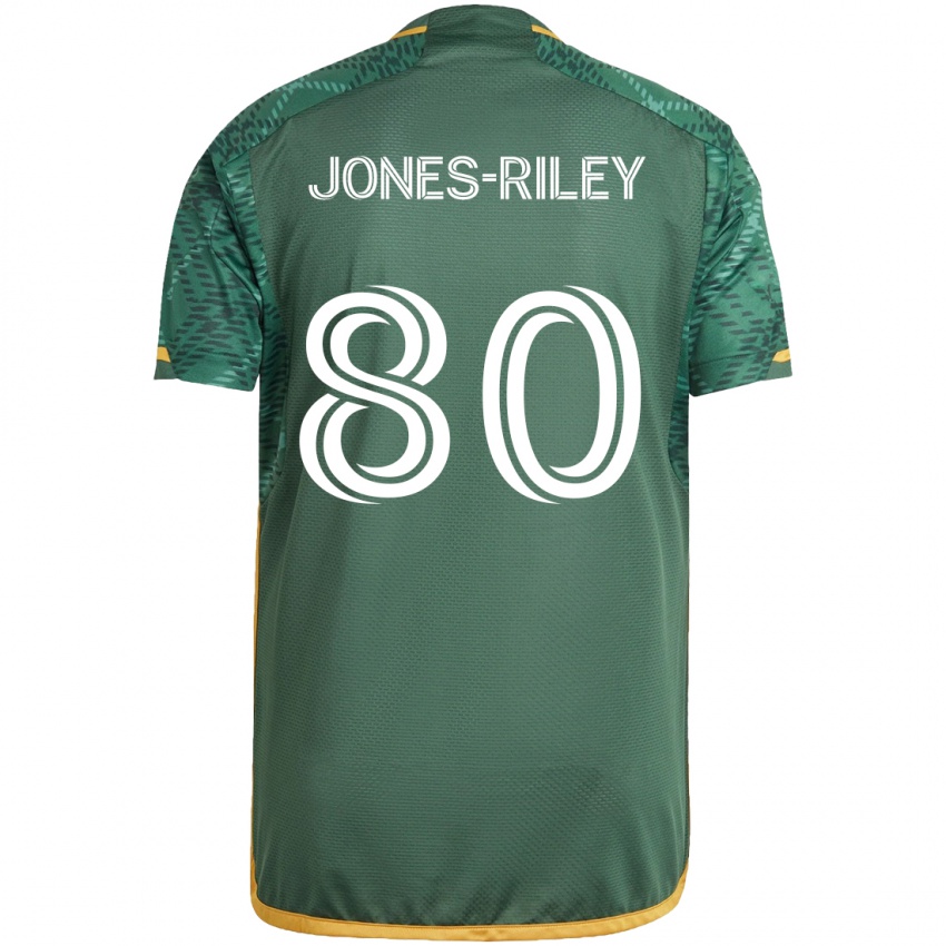 Niño Camiseta Jaden Jones-Riley #80 Verde Naranja 1ª Equipación 2024/25 La Camisa