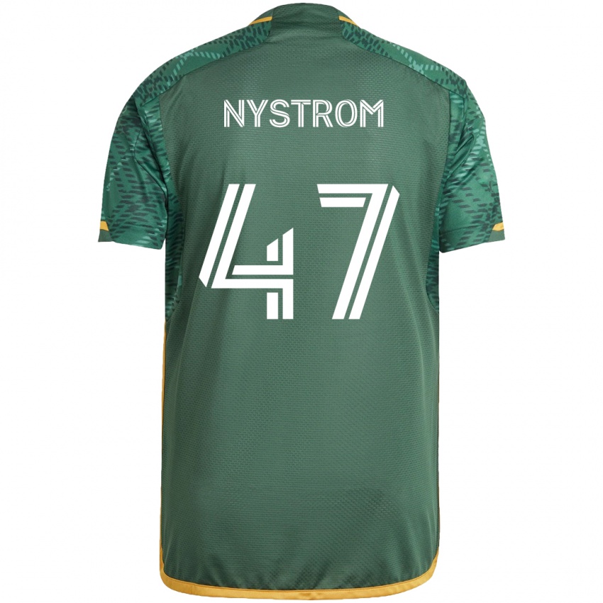 Niño Camiseta Maximo Nystrom #47 Verde Naranja 1ª Equipación 2024/25 La Camisa